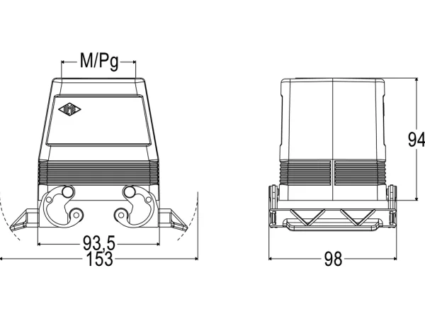 hood, size 77.62, C-TYPE alu, 2 levers, 1xM40 top, no adaptor