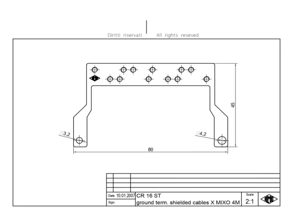 shielding anchorage, size 77.27, steel zinc plated