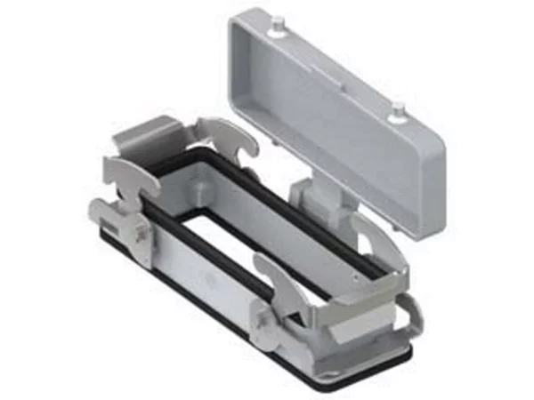 bulkhead mounting housing, size 104.27, V-TYPE alu, 2 levers, cover metal