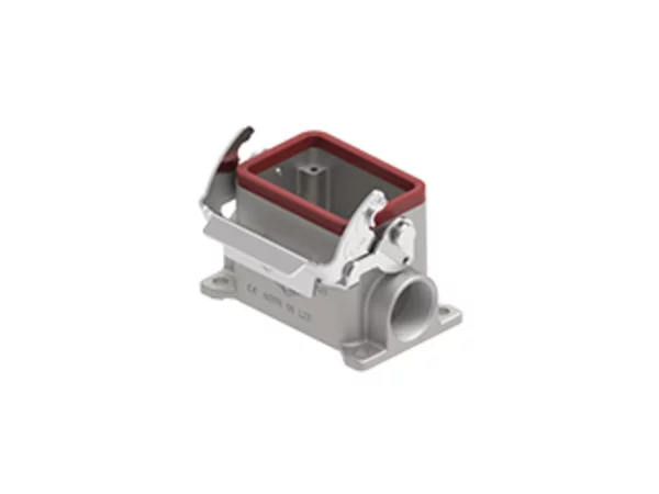 surface mounting housing, size 44.27, 180° alu, 1 lever, 1xM20 side