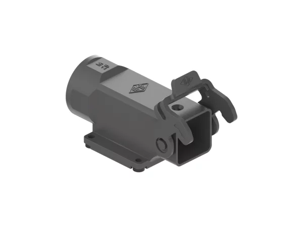 bulkhead mounting housing, angled, size 21.21, CK plastic, 1 lever, 1xM25 side