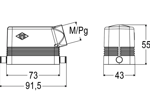 hood, size 57.27, C-TYPE alu, 2 pegs, 1xM20 side