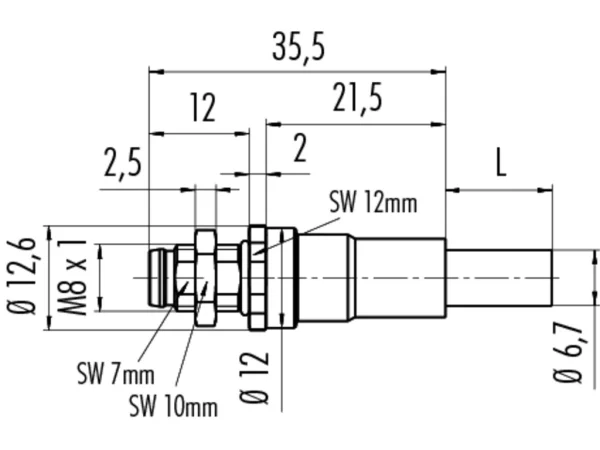 Male panel mount connector