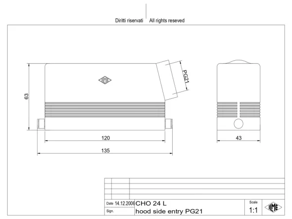 hood, size 104.27, C-TYPE alu, 2 pegs, 1xPG21 side