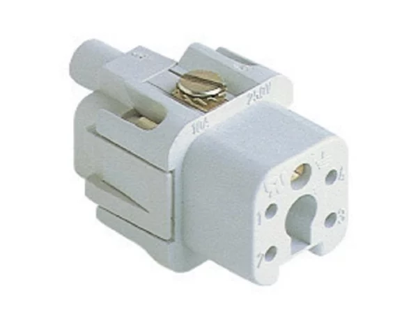 female insert, size 21.21, 4p+PE, gold, screw, 10A, 230/400V