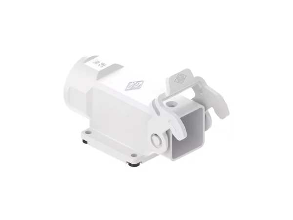 bulkhead mounting housing, angled, size 21.21, CK plastic, 1 lever, 1xM25 side