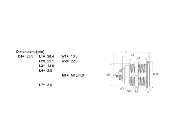 Standard wall mounted socket - front mounting