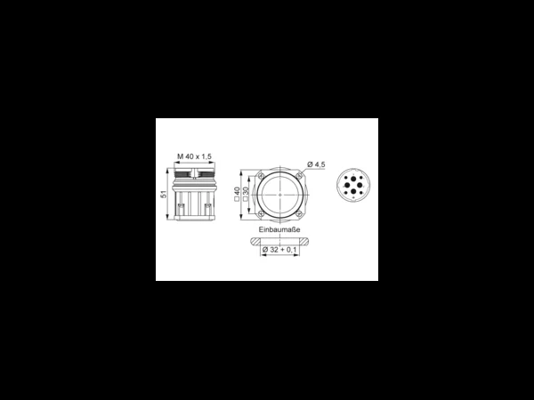 Twilock-S, Panel Connector, Male Thread