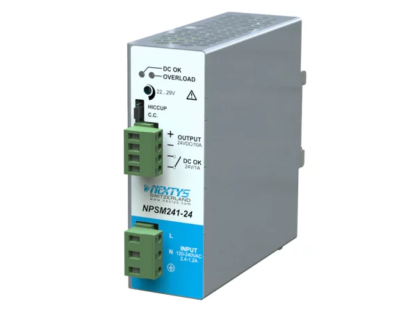 Power supply, 1Ph, 240W, DIN Rail, AC/DC, 24 Vdc, 10 A