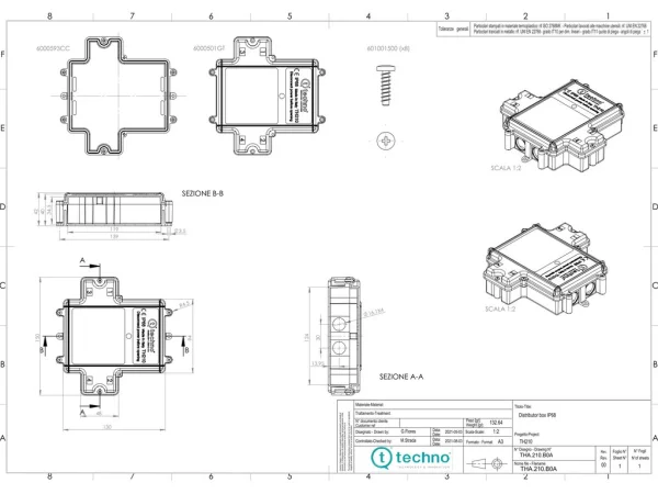 Junction box 4 ways M16