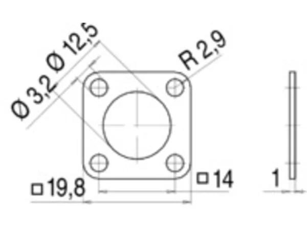 Sealing for square flange