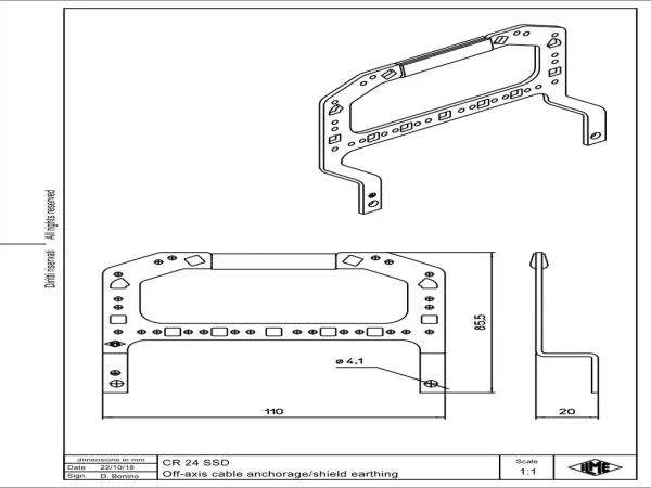 strain relief anchorage, angled, size 104.27, steel zinc plated, for PE- and GND-connection