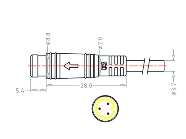 Mini B Male cable connector