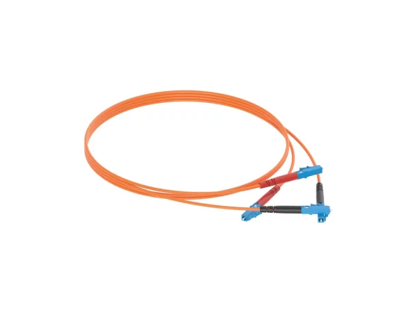 duplex patch cord, orange, 2 m cable, for multi-mode fibre