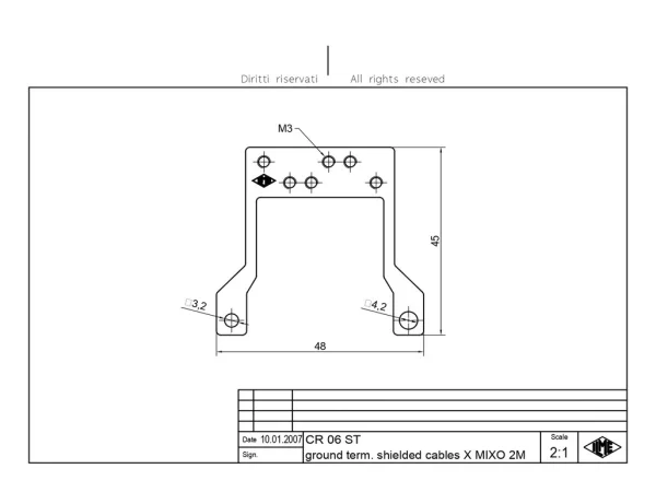 shielding anchorage, size 44.27, steel zinc plated