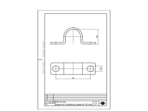 clamp, for conductor section 10mm, for shielding anchorage CRST/CRSS/CRSC