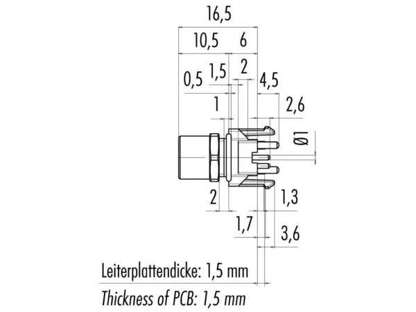Female panel mount connector