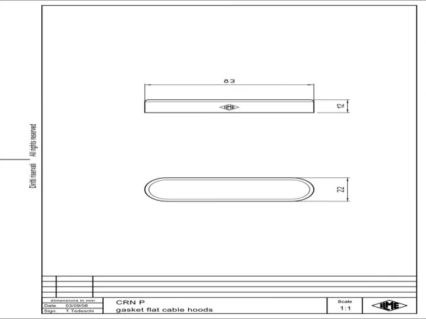 gasket, for ribbon cable, for hood CAN 24 and CMAN 16, universal