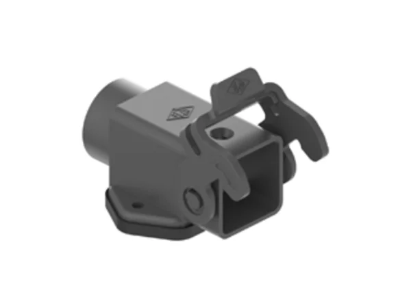 bulkhead mounting housing, angled, size 21.21, CK plastic, 1 lever, 1xPG11 side, black