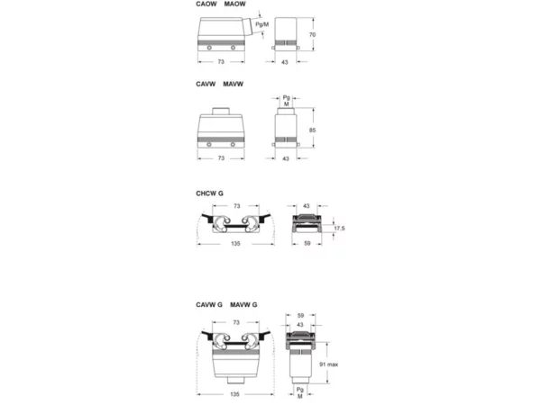 hood, high, size 57.27, W-TYPE alu, 4 pegs, 1xM32 side