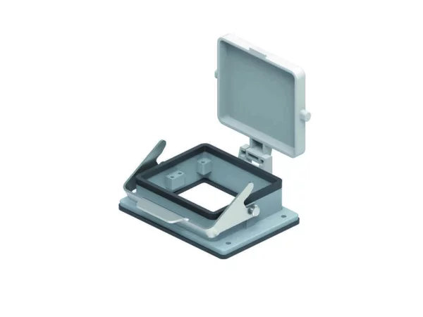 bulkhead mounting housing, size 77.62, C-TYPE alu, 1 lever stainless steel, cover plastic