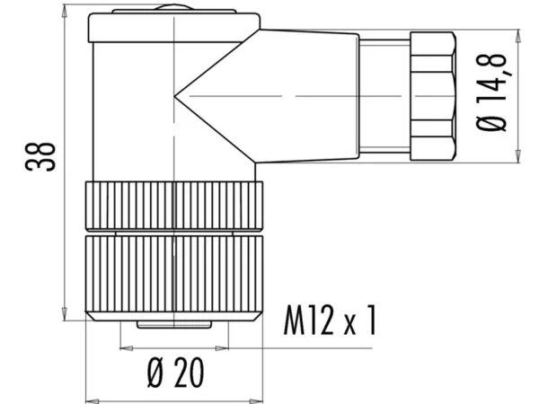 Female angled connector