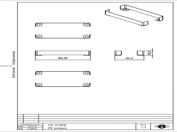 PE-jumper, size 57.27, for housing T-type and COB plastic