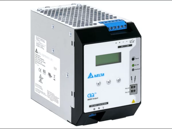 Power Supply, 1Ph, 480W, DIN Rail, AC/DC, 24 Vdc, 20 A