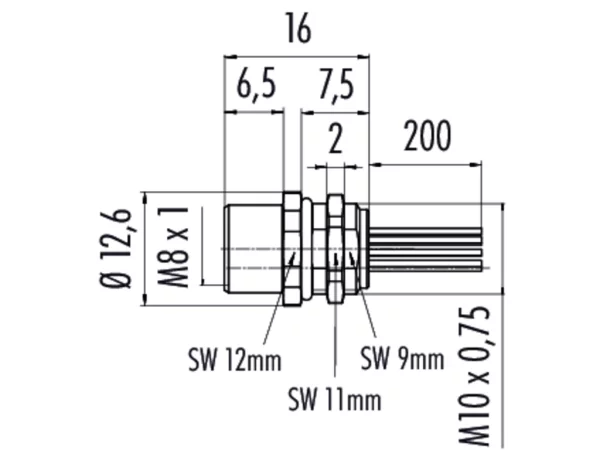 Female panel mount connector