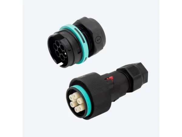 KIT plug & socket connector panel-mounted M28, screw