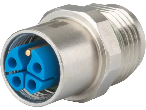 Panel connector female thread, single hole front mounted