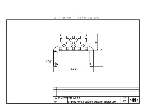 strain relief anchorage, size 77.27, steel zinc plated, for PE- and GND-connection
