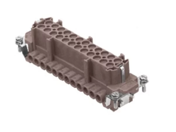 female insert, size 104.27, 24p+PE, silver, screw, 16A, 500V, 180°C