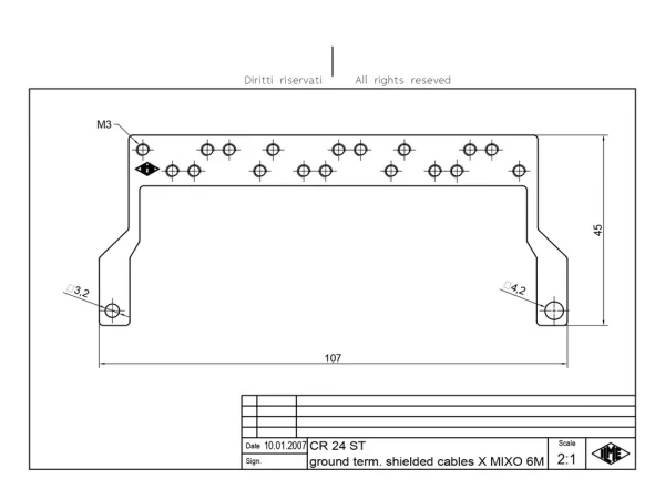 shielding anchorage, size 104.27, steel zinc plated