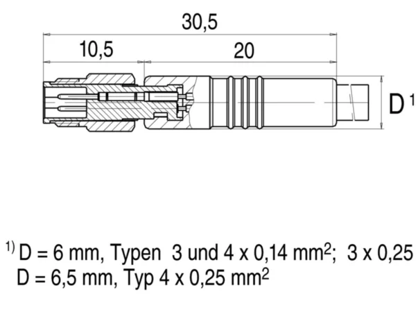 Male cable connector