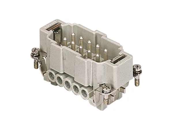 male insert, size 57.27, 10p+PE, silver, screw, 16A, 500V