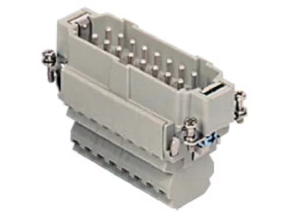 male insert, size 77.27, 16p+PE, silver, 2x spring, 16A, 500V