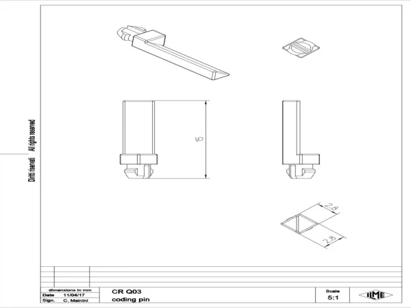 coding element, plastic, 4 coding possibilities, for inserts CQ4 and CQAM 12 T1