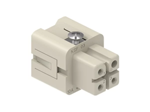 female insert, size 21.21, 3p+PE, silver, spring, 10A, 400V