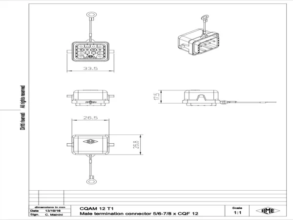 termination connector, size 21.21, zinc, 2 pegs, terminal connection pole no.5+6/7+8, eyelet