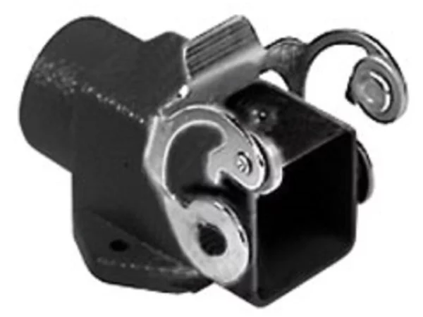 bulkhead mounting housing, angled, size 21.21, W-type zinc, 1 lever stainless steel, 1xM20 side, closed bottom