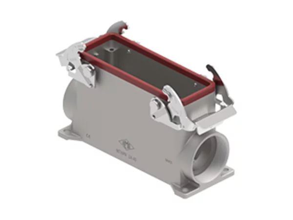 surface mounting housing, size 104.27, 180 °C alu, 2 levers, 1xM40 side