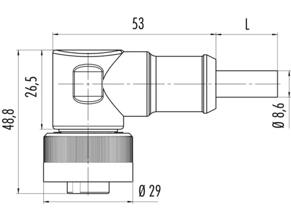 Female angled connector