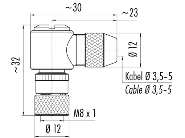 Female angled connector