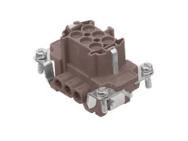 female insert, size 44.27, 6p+PE, silver, screw, 16A, 500V, 180°C