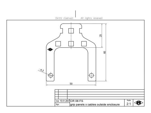 strain relief anchorage, size 44.27, steel zinc plated, for PE- and GND-connection
