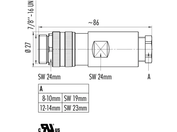 Male cable connector