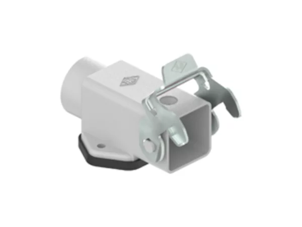 bulkhead mounting housing, angled, size 21.21, CKA zinc, 1 lever stainless steel, 1xPG11 side