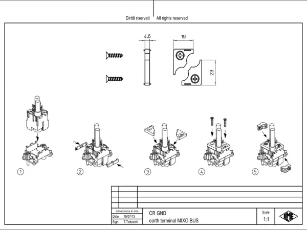 shield plate, for MIXO-BUS and MIXO-COAX inserts CX 02 B