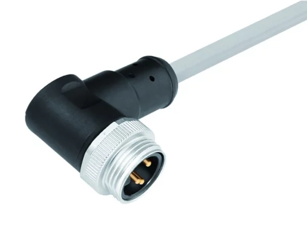 7/8" male right-angled connector, 4 poles, unshielded, overmoulded to the cable, IP68, 4 x 1,50 mm², 10 m